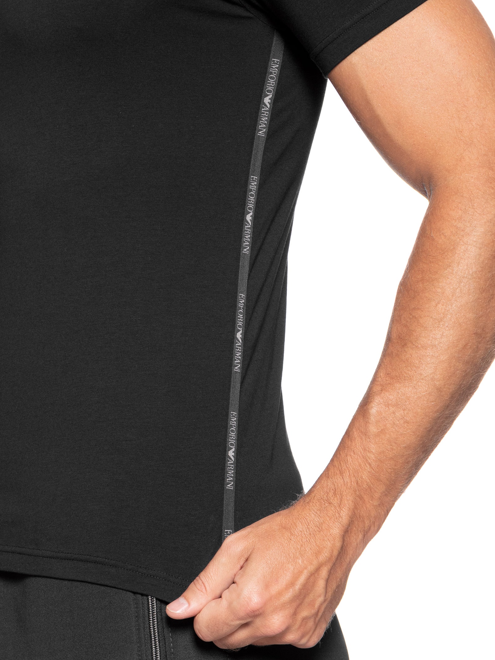 Kit De Camiseta Masculina 2 Peças Manga Curta Crew Neck Preto Emporio Armani Bodywear