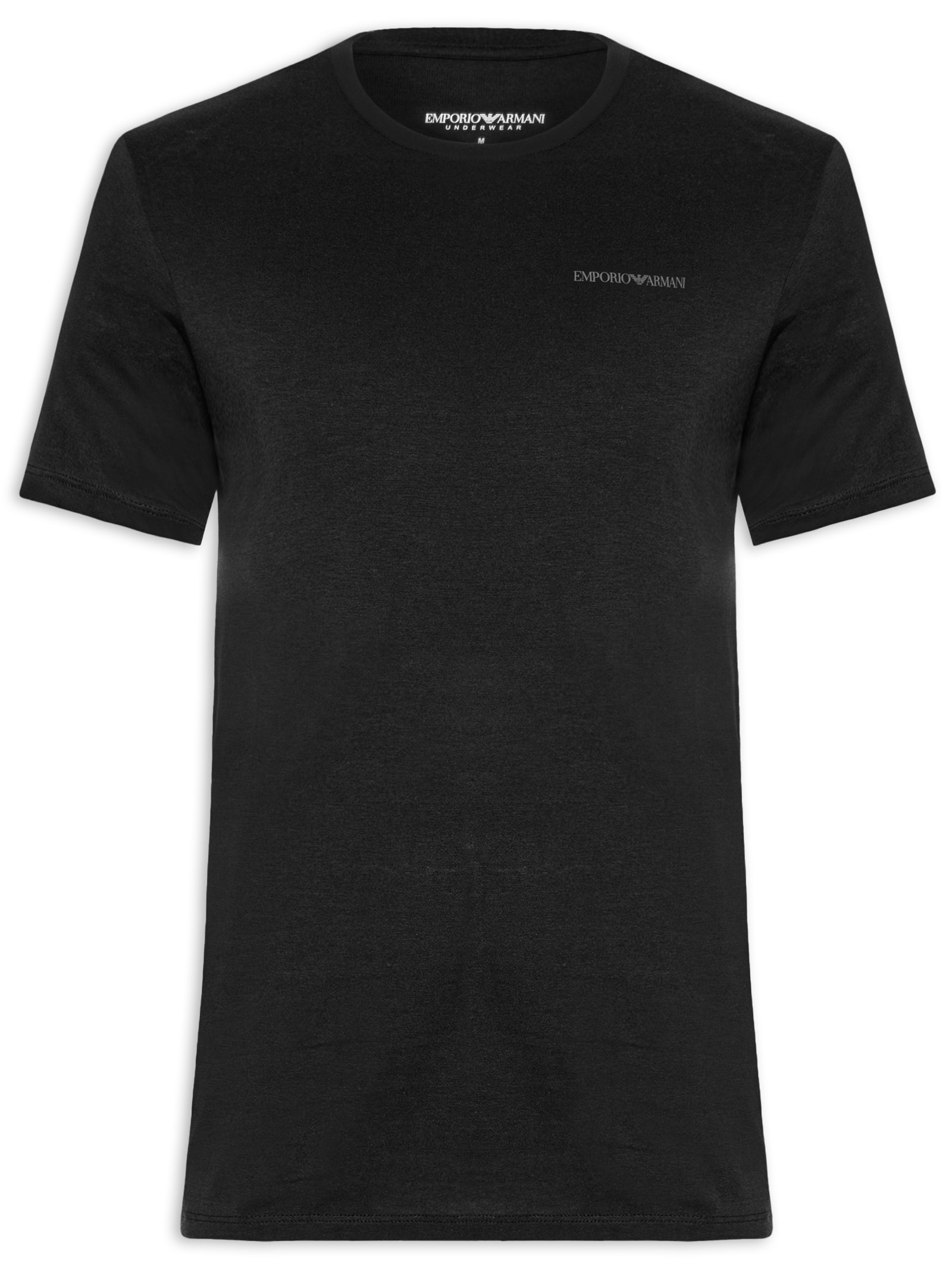 Kit De Camiseta Masculina 2 Peças Mc Crew Neck Preto Emporio Armani Bodywear