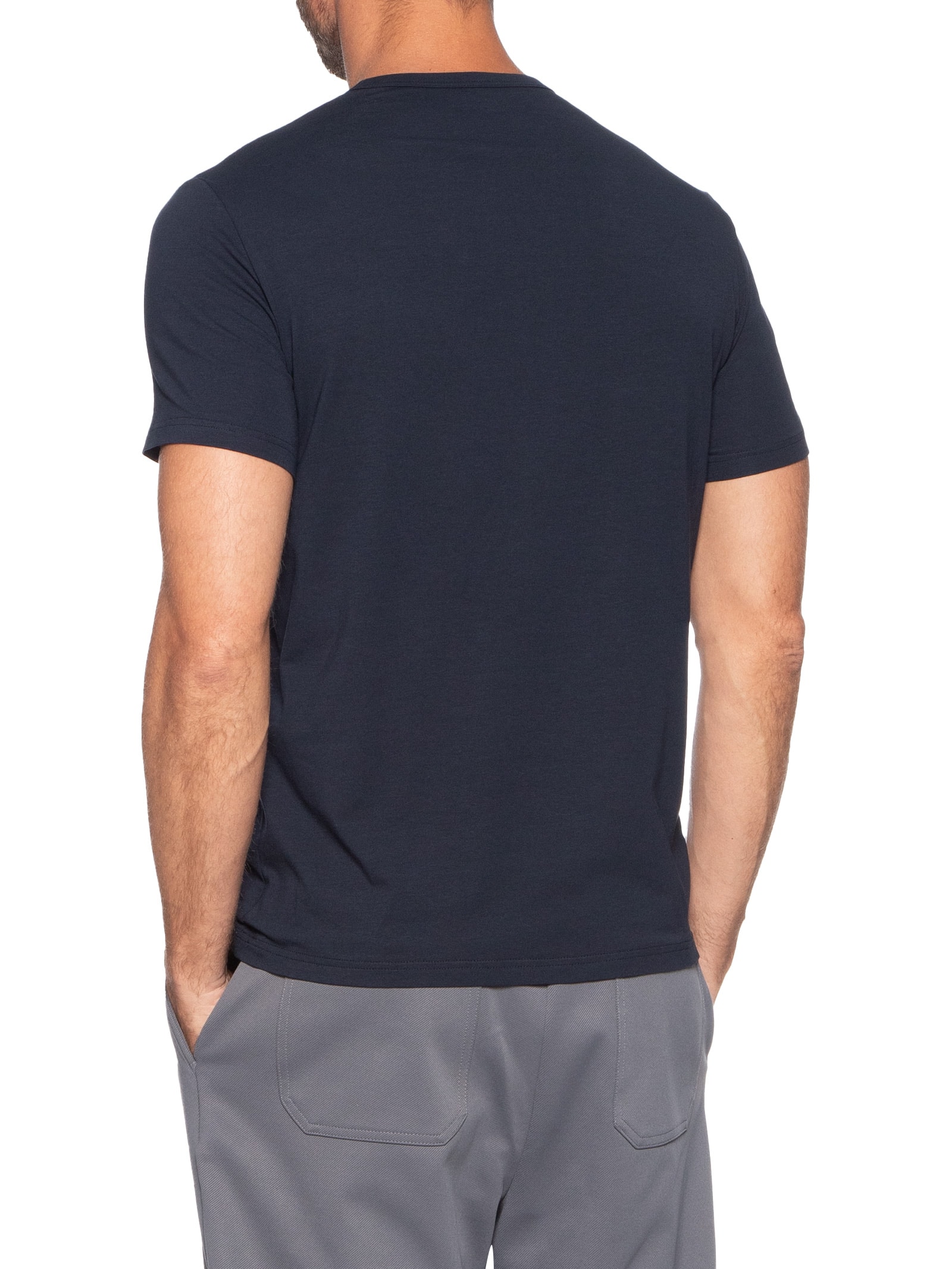 Kit De Camiseta Masculina 2 Peças Mc Parte Alta Azul Emporio Armani Bodywear