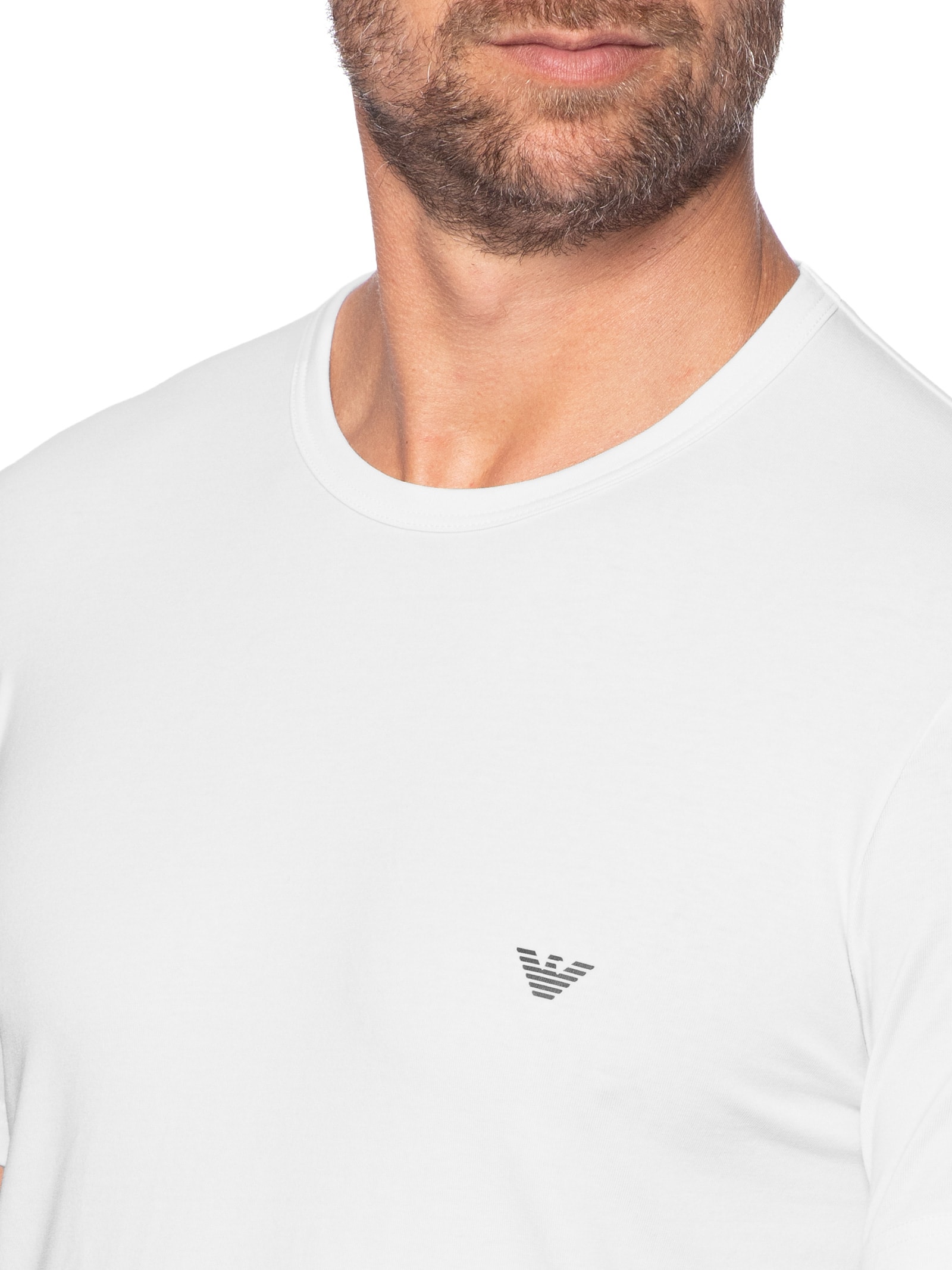 Kit De Camiseta Masculina 2 Peças Mc Parte Alta Branco Emporio Armani Bodywear