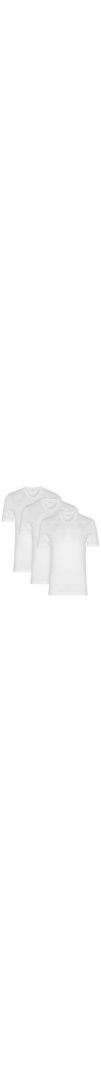 Kit de Camiseta Masculina Gola V Classic 3 Peças - Branco