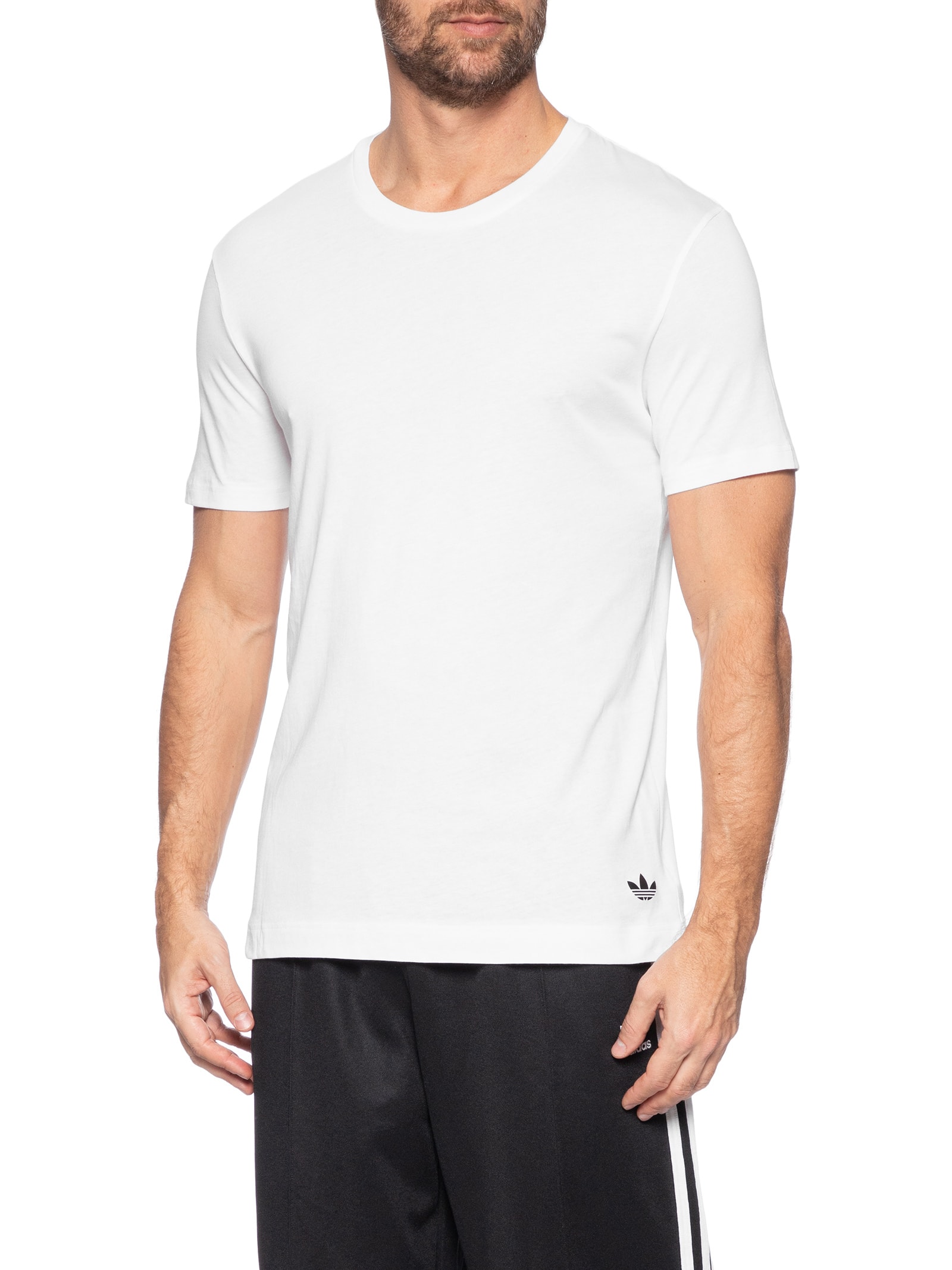 Kit De Camisetas Comfort Core Cotton Branco Adidas Originals Underwear