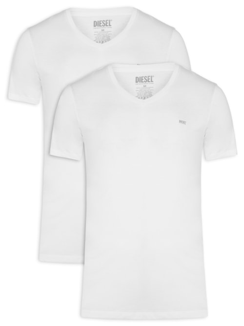 Kit De Camisetas Masculina 2 Peças - Branco