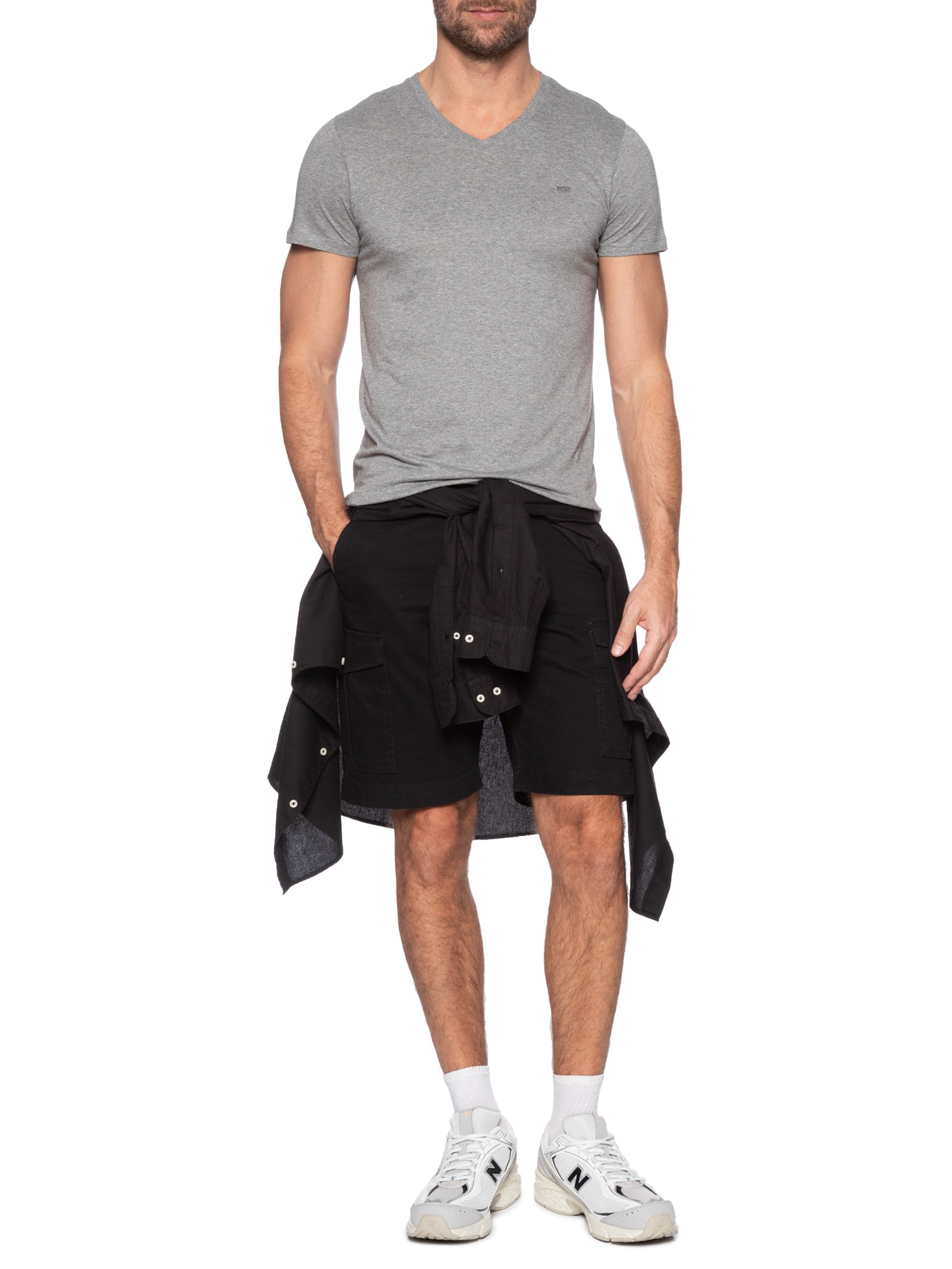 Kit De Camisetas Masculina 2 Peças Cinza Diesel