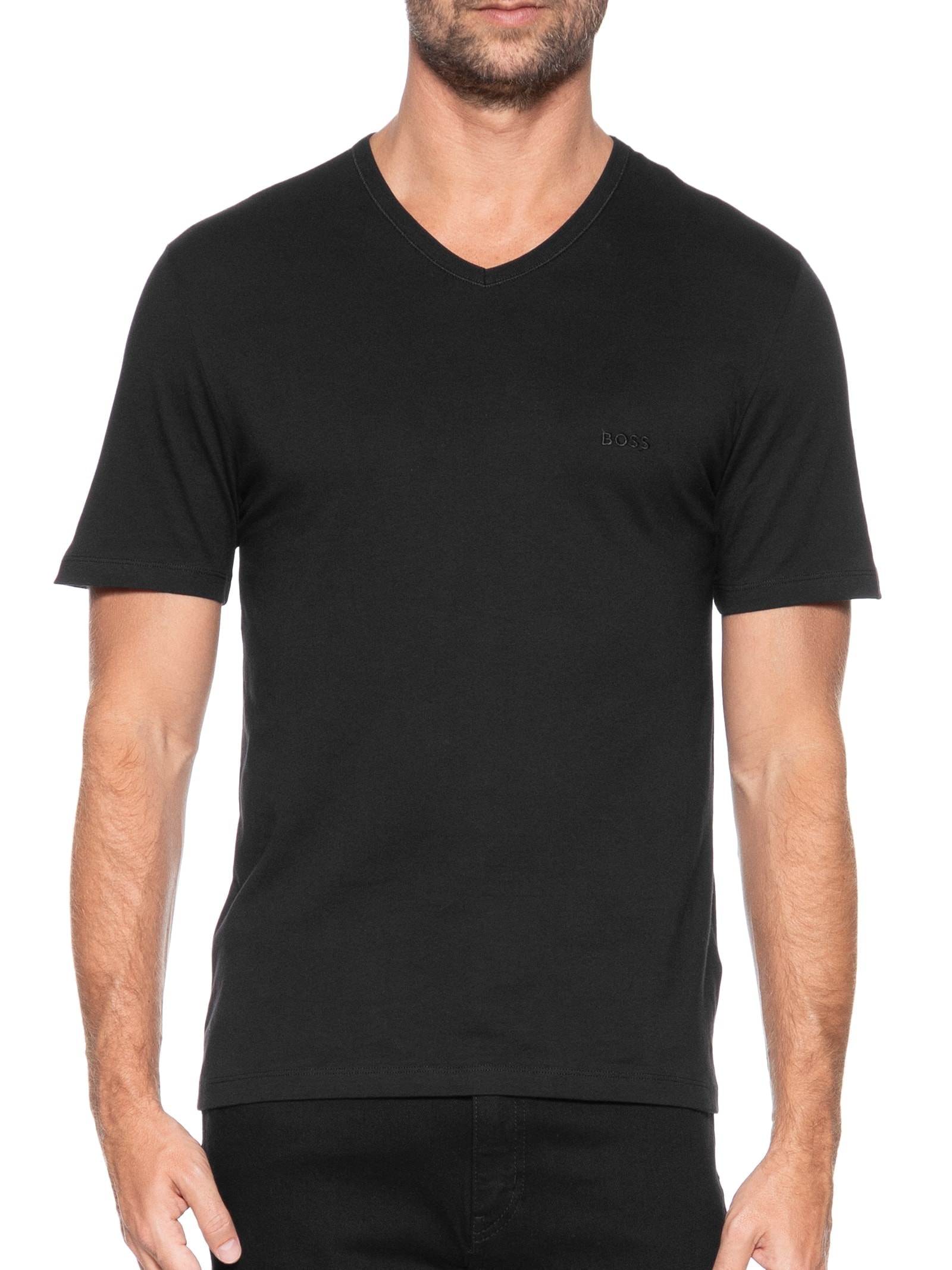 Kit De Camisetas Masculina Gola V 3 Peças Classic Boss