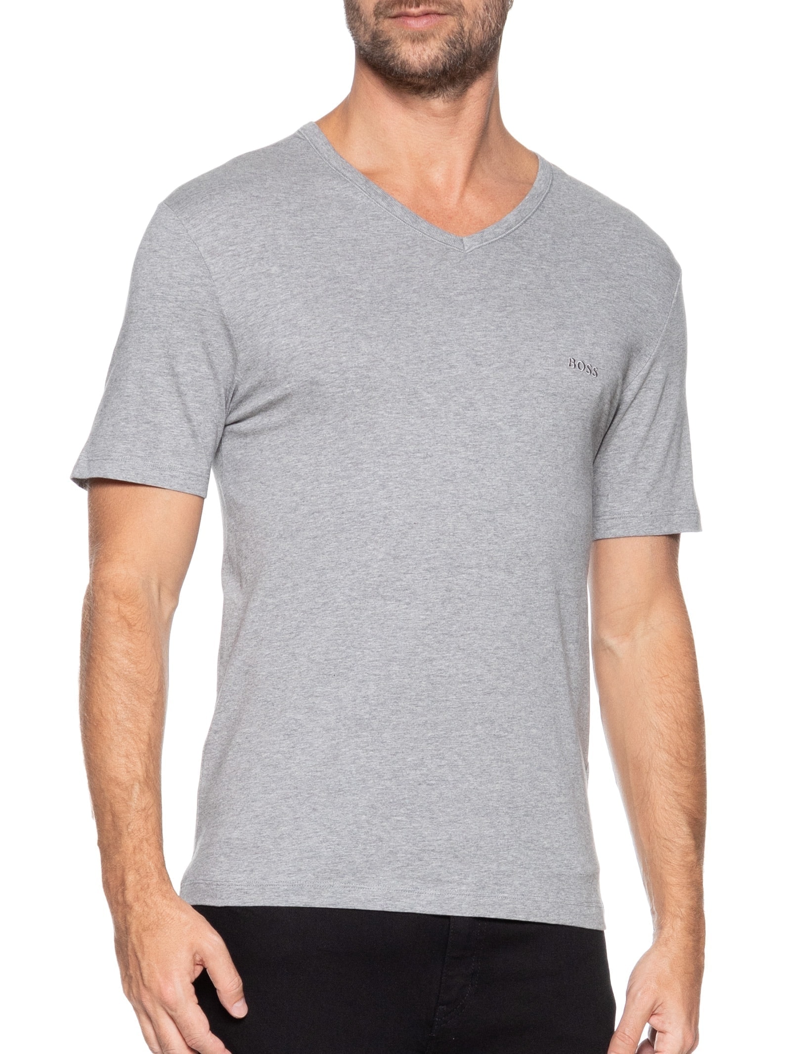 Kit De Camisetas Masculina Gola V 3 Peças Classic Boss