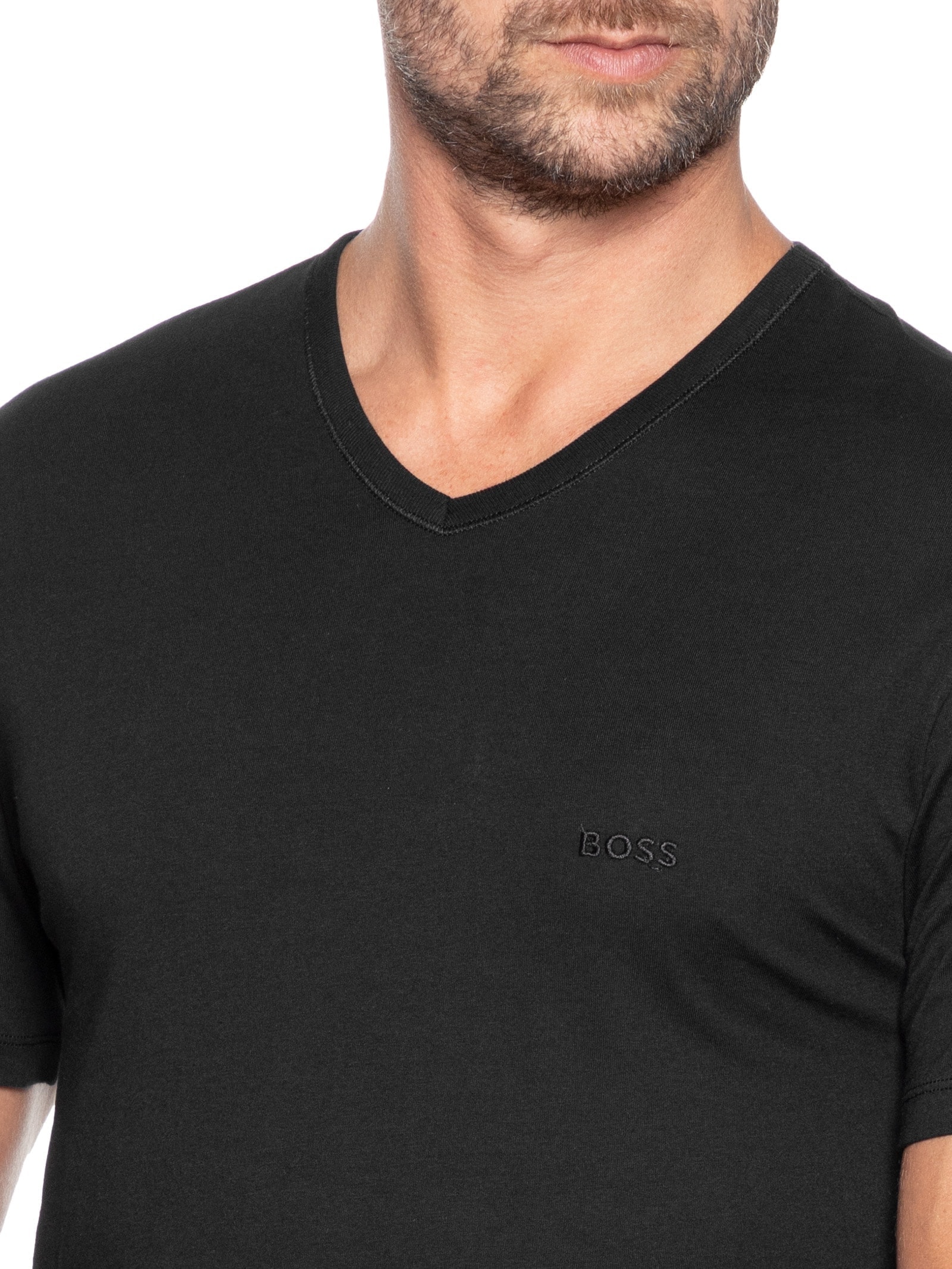 Kit De Camisetas Masculina Gola V 3 Peças Classic Boss