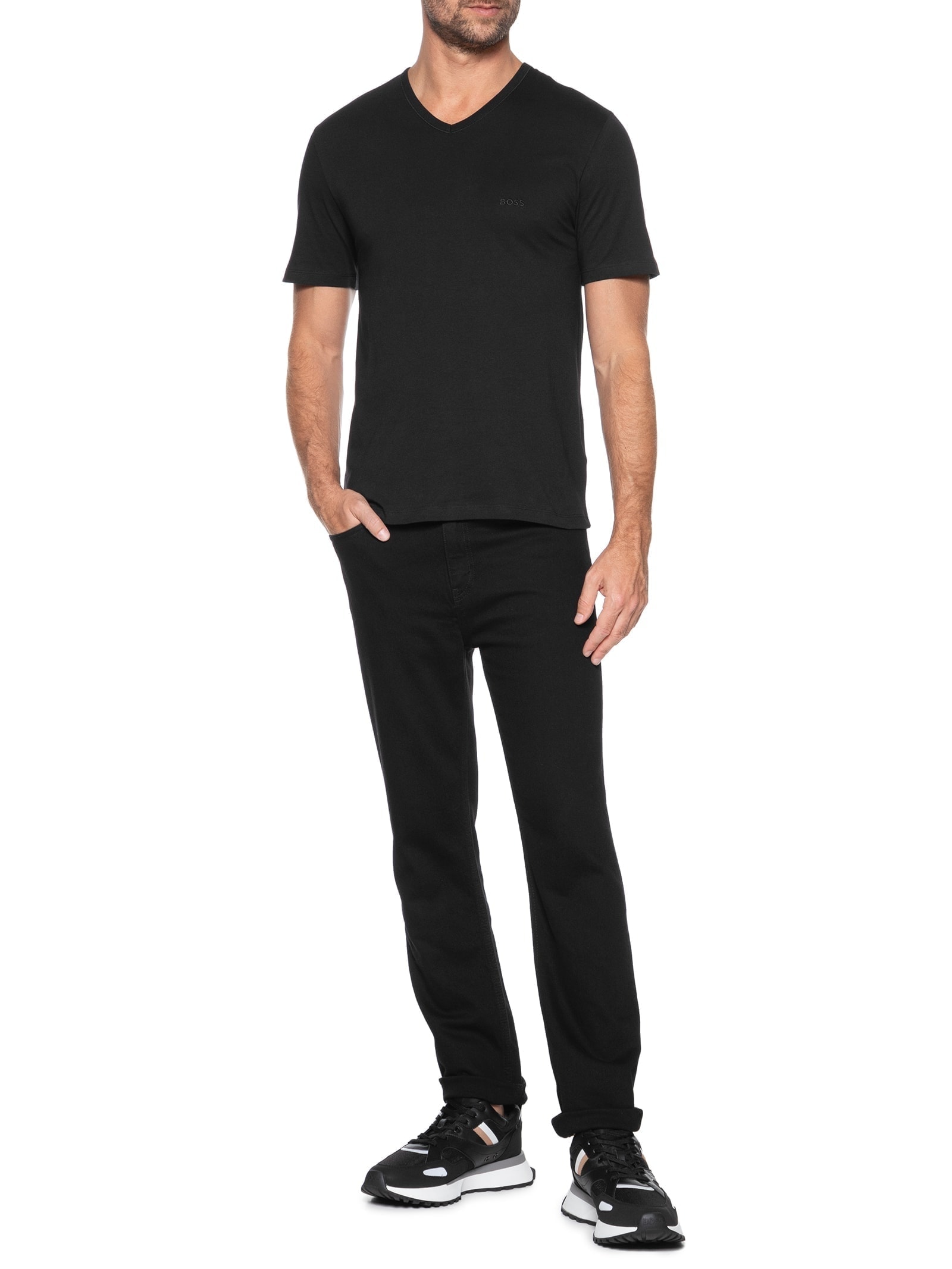 Kit De Camisetas Masculina Gola V 3 Peças Classic Sortido Boss