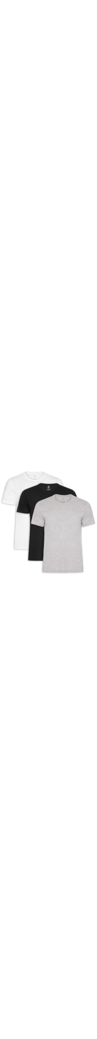 Kit De Camisetas Masculina Pima Manga Curta Careca Regular Fit 3 Peças