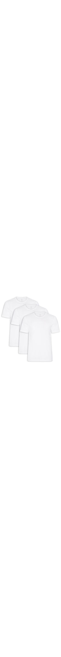 Kit De Camisetas Masculina Pima Manga Curta Gola Careca Regular Fit 3 Peças - Branco