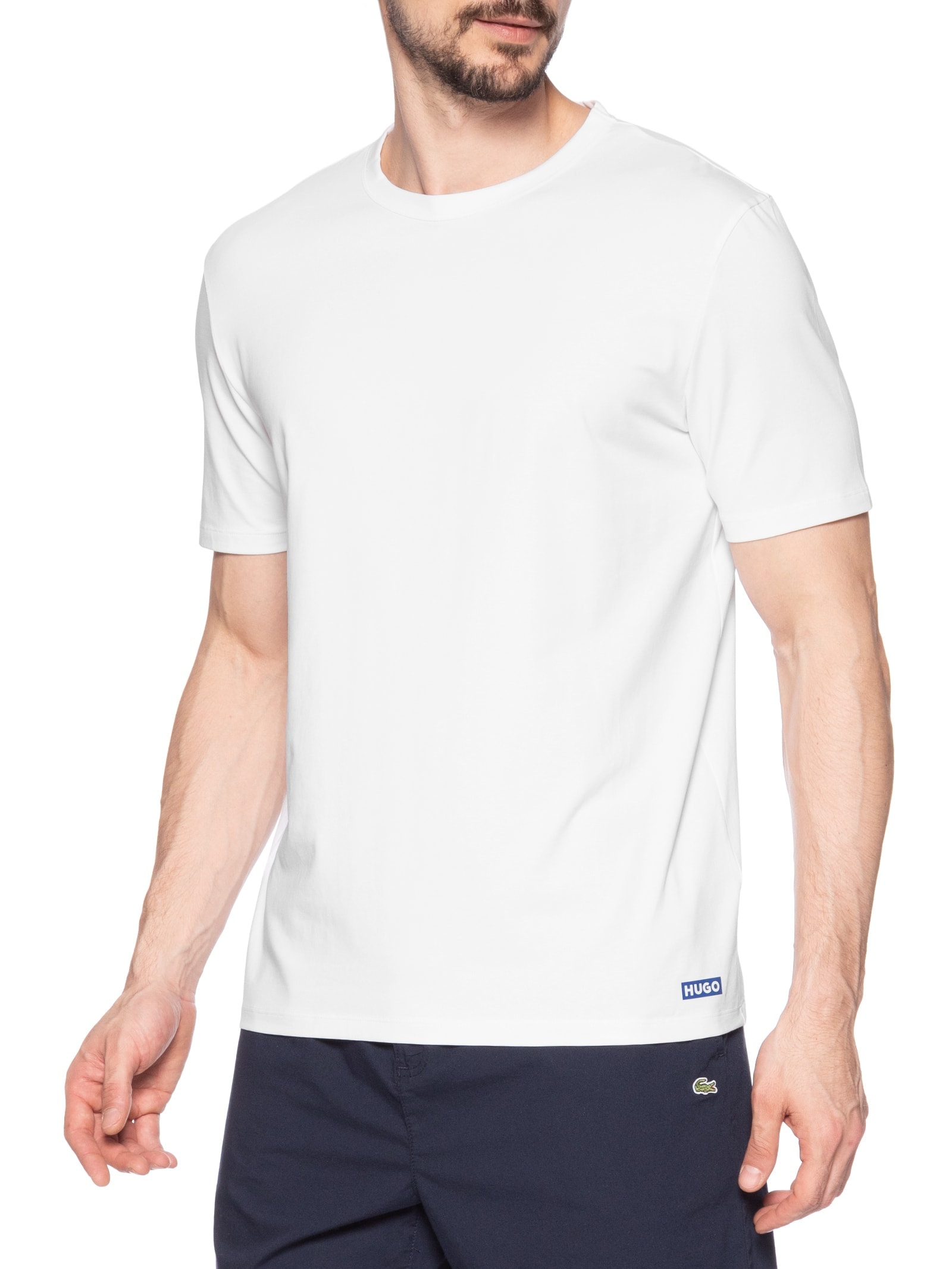 Kit De Camisetas Masculinas 2 Peças Branco Hugo