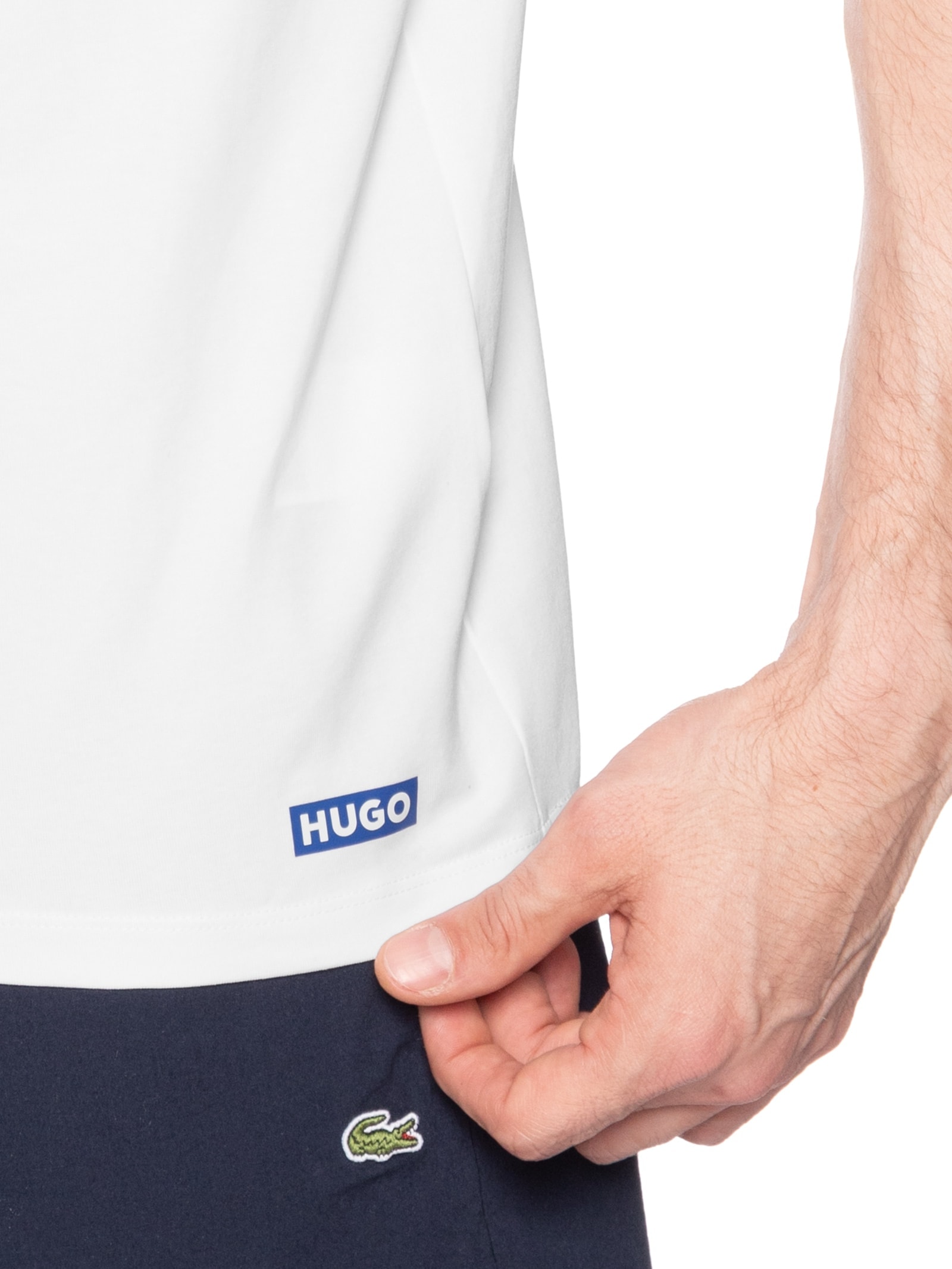 Kit De Camisetas Masculinas 2 Peças Branco Hugo