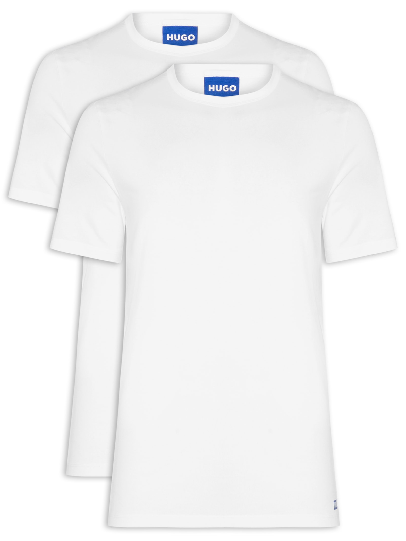 Kit De Camisetas Masculinas 2 Peças Branco Hugo