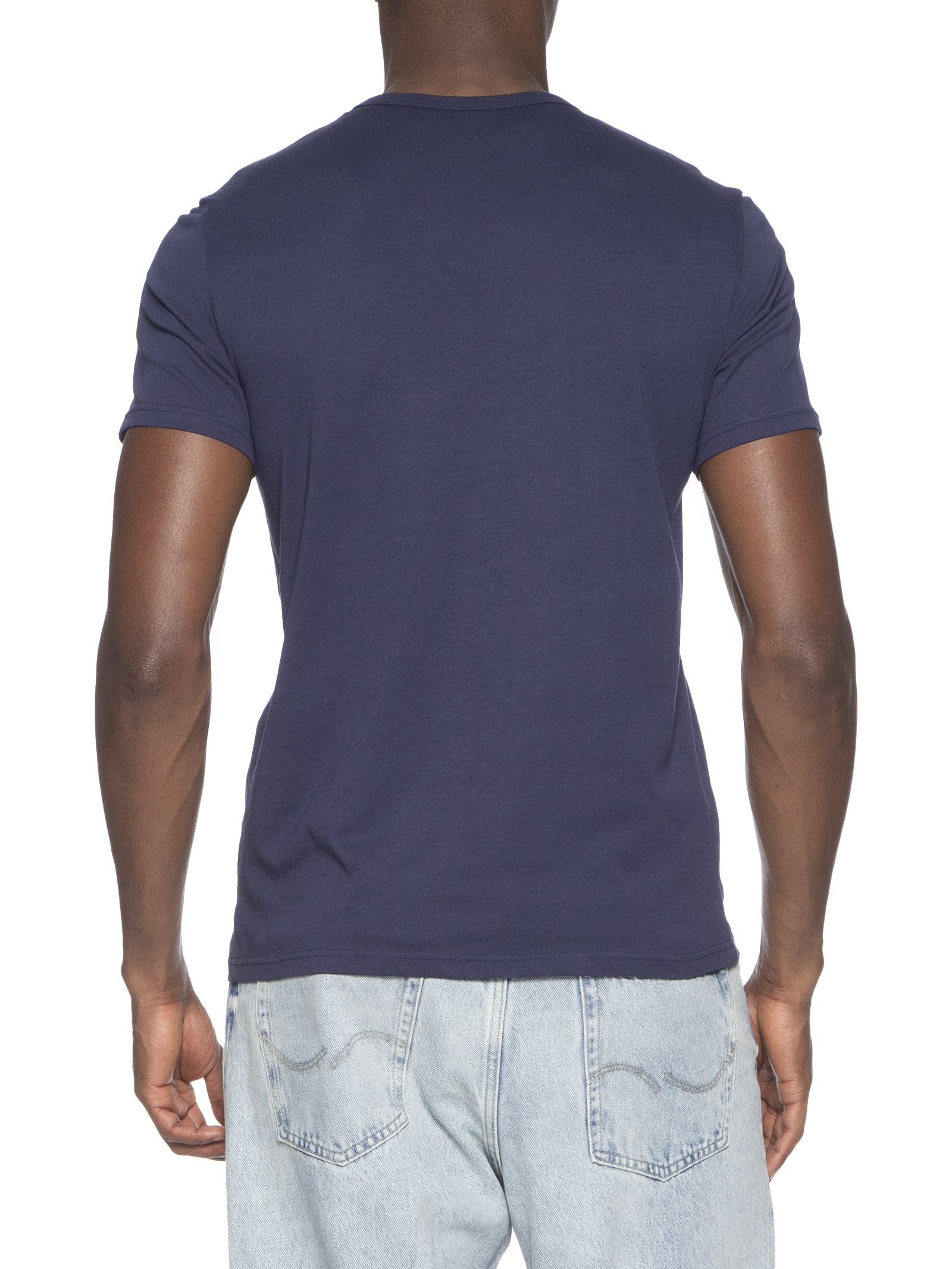 Kit De Camisetas Masculinas 2 Peças Mc Crew Neck Azul Emporio Armani Bodywear