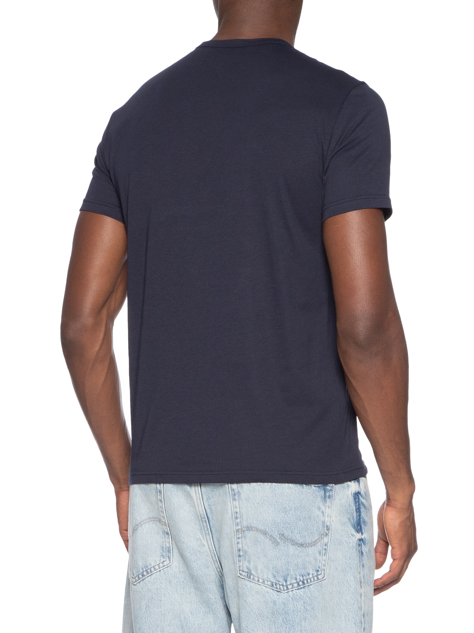 Kit De Camisetas Masculinas 2 Peças Mc Crew Neck Azul Emporio Armani Bodywear