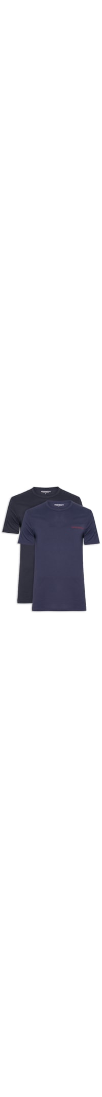 Kit De Camisetas Masculinas 2 Peças Mc Crew Neck - Azul