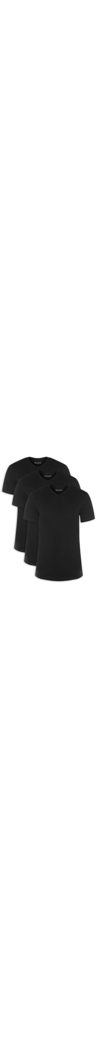 Kit De Camisetas Masculinas 3 Peças Gola V 3P Classic - Preto