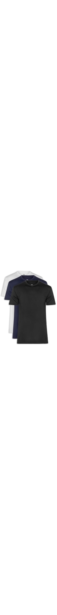 Kit De Camisetas Masculinas 3 Peças Tech Em Modal - Azul