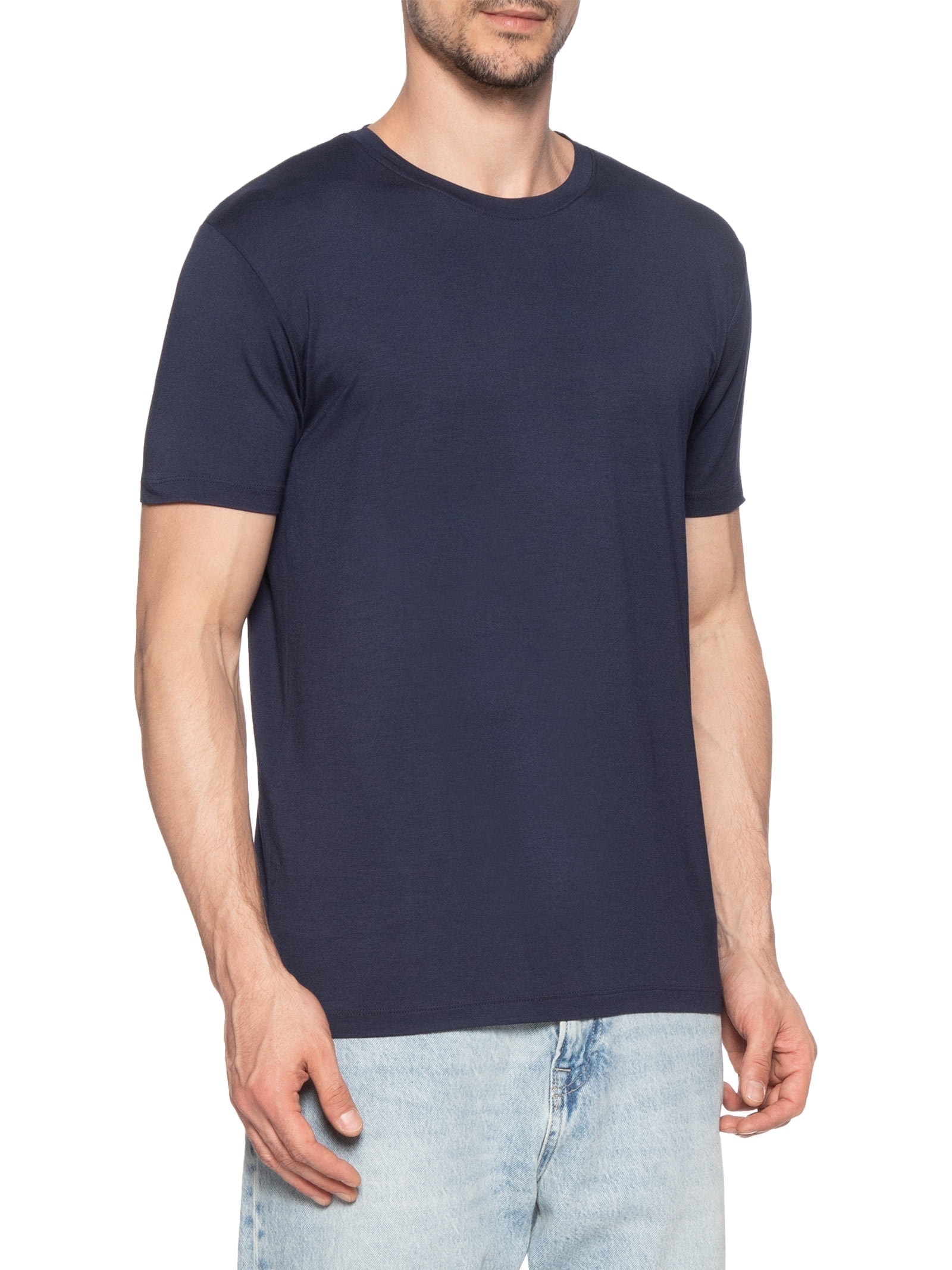Kit De Camisetas Masculinas 3 Peças Tech Em Modal Azul '2 Essential