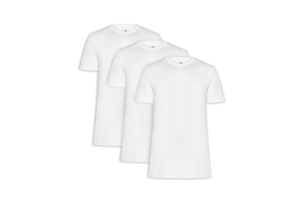 Kit De Camisetas Masculinas 3 Peças Tech Em Modal - Branco