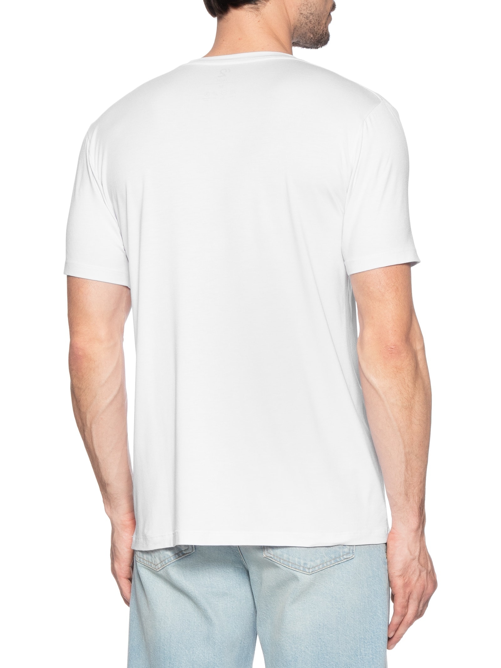 Kit De Camisetas Masculinas 3 Peças Tech Em Modal Branco '2 Essential