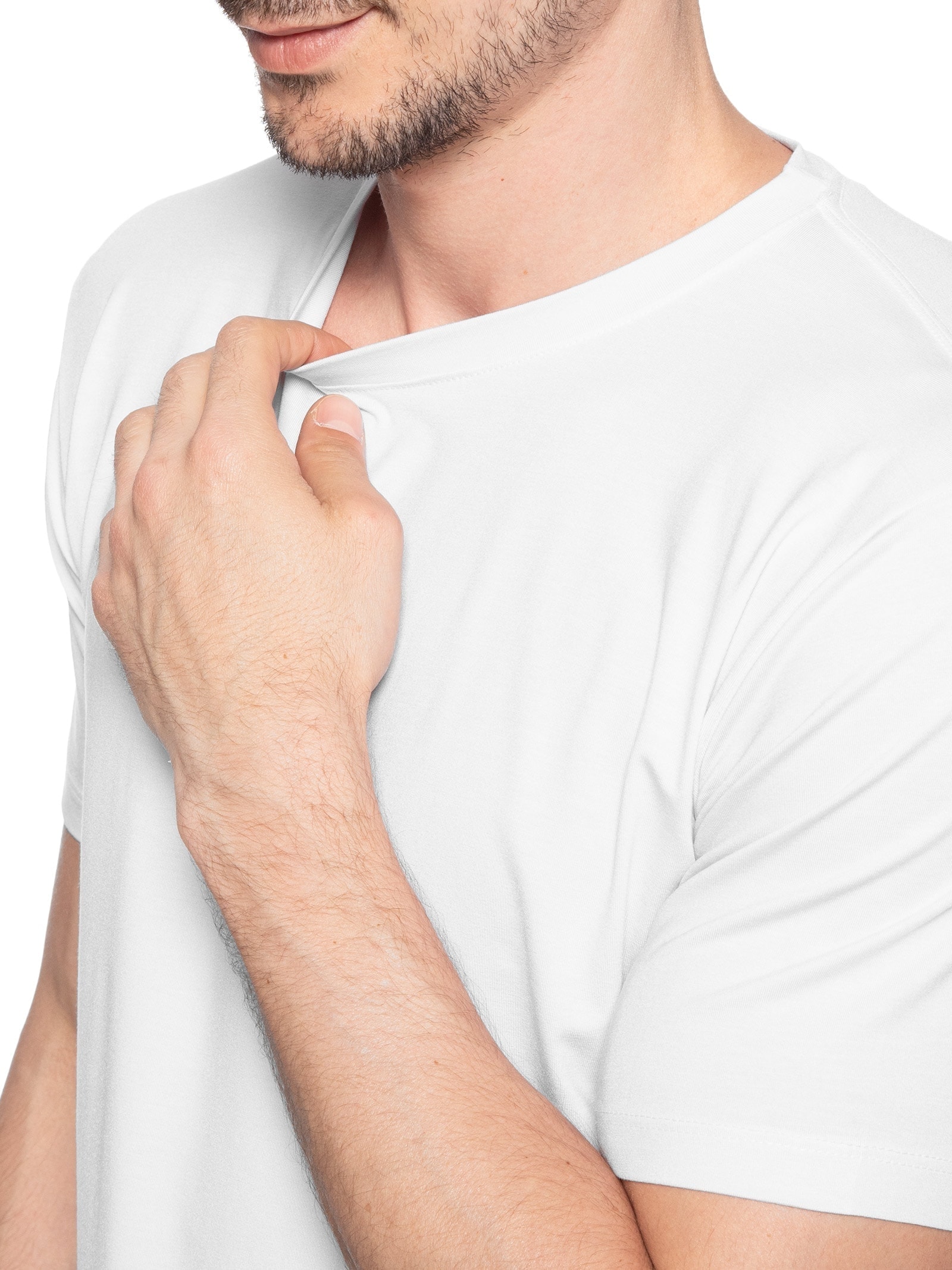 Kit De Camisetas Masculinas 3 Peças Tech Em Modal Branco '2 Essential