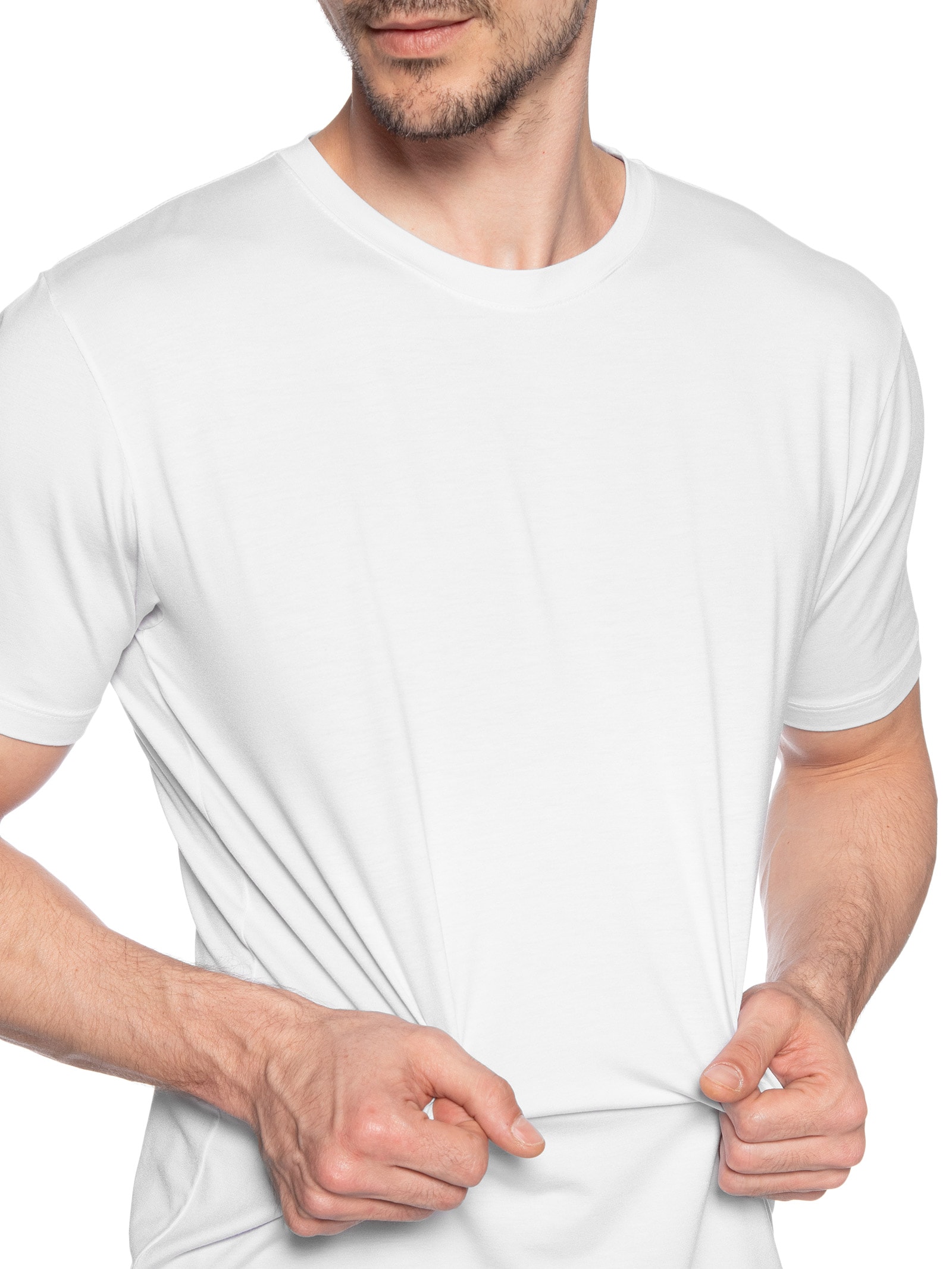 Kit De Camisetas Masculinas 3 Peças Tech Em Modal Branco '2 Essential