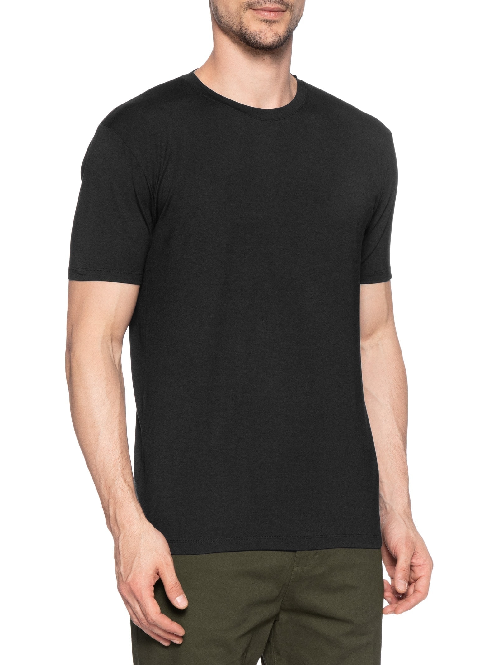 Kit De Camisetas Masculinas 3 Peças Tech Em Modal Preto '2 Essential