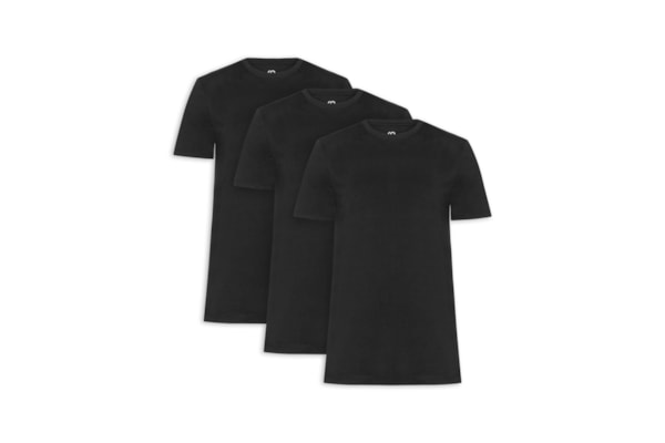 Kit De Camisetas Masculinas 3 Peças Tech Em Modal - Preto