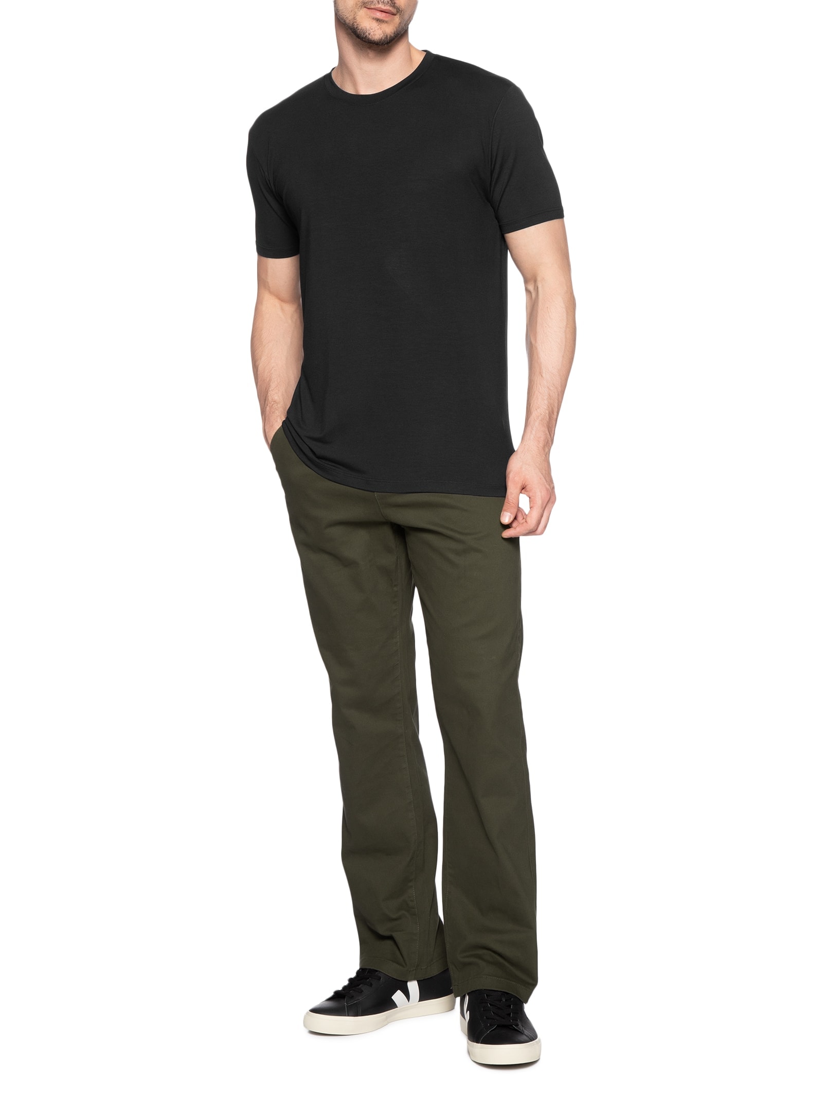 Kit De Camisetas Masculinas 3 Peças Tech Em Modal Preto '2 Essential