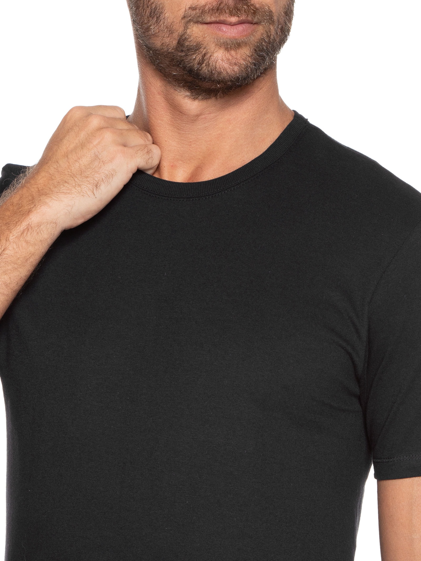 Kit De Camisetas Masculinas 5 peças Preto Hering