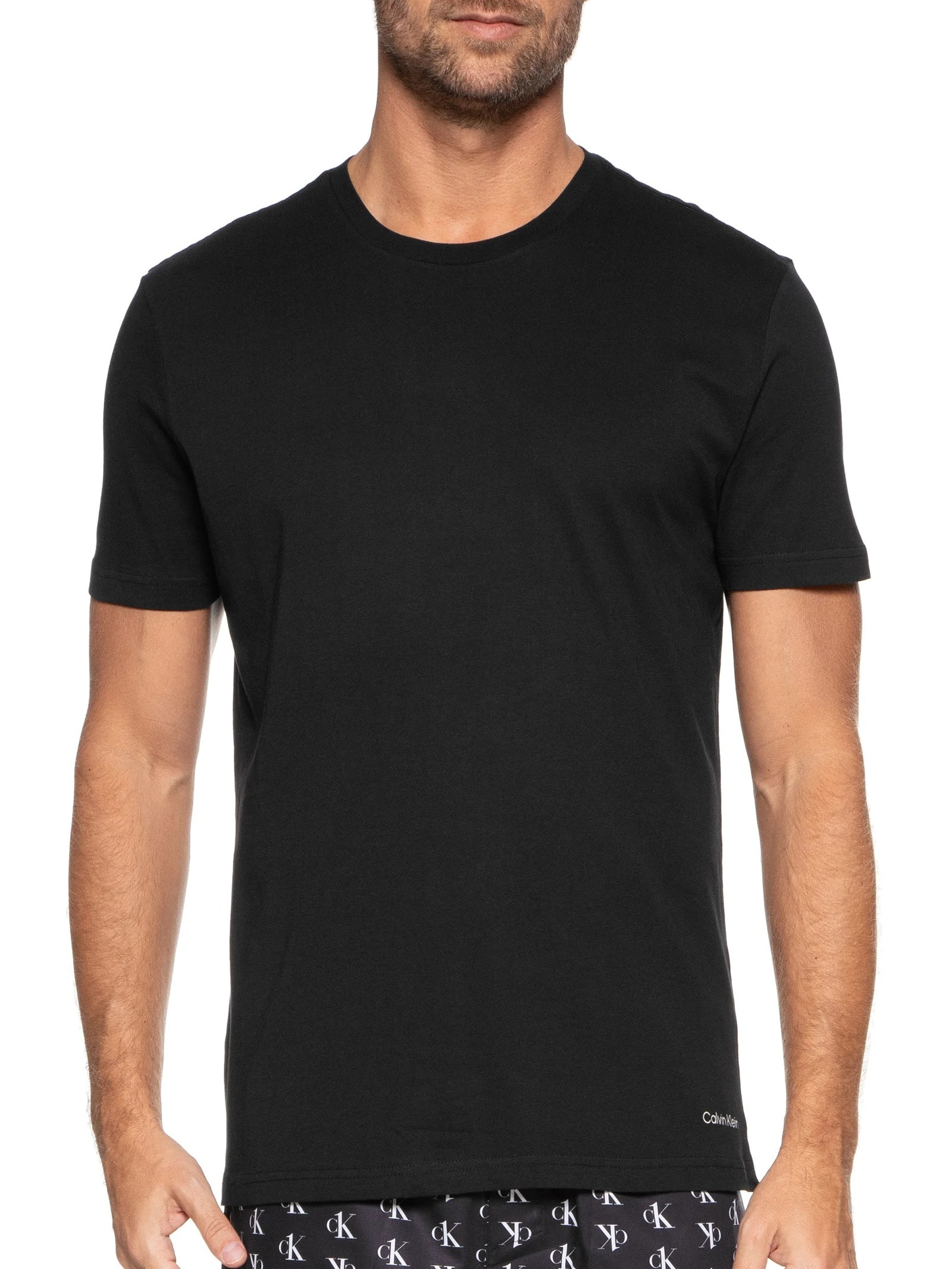 Kit de Camisetas Masculinas Crew-neck 2 Peças Preto Calvin Klein Underwear