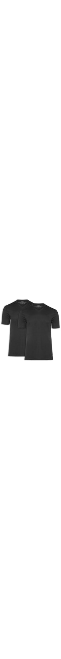 Kit de Camisetas Masculinas V-neck 2 Peças - Preto