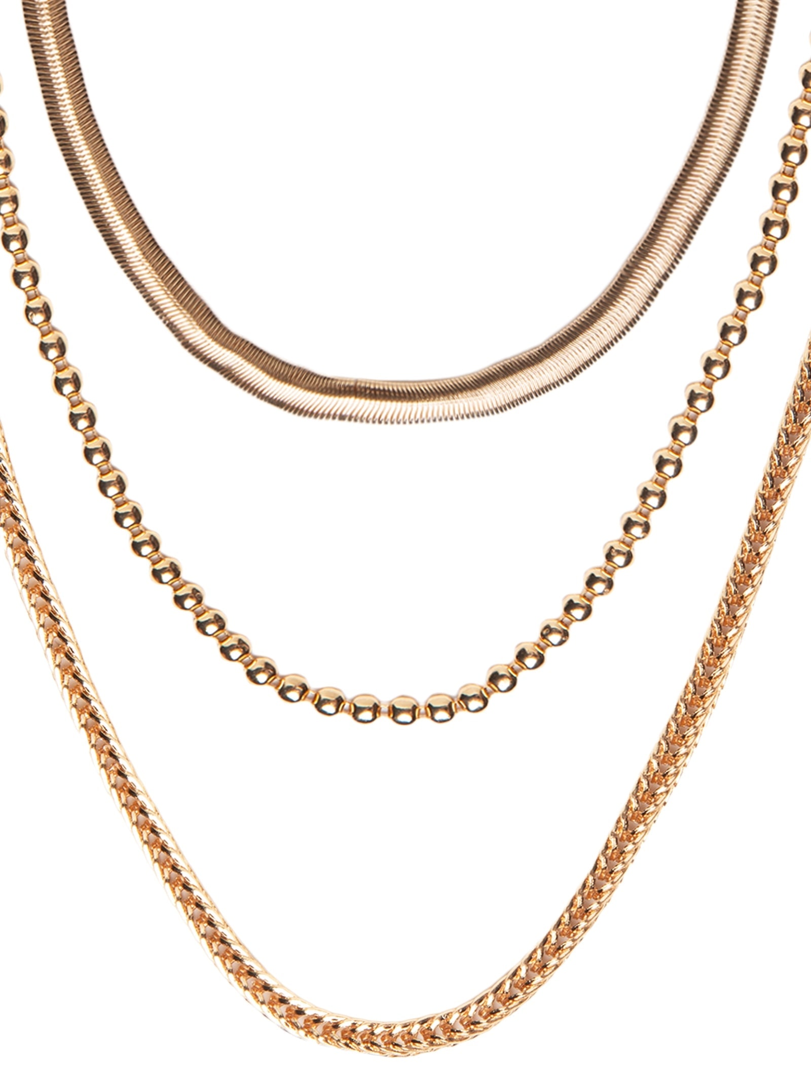 Kit De Colares Femininos Correntes Diversas Dourado Basiq