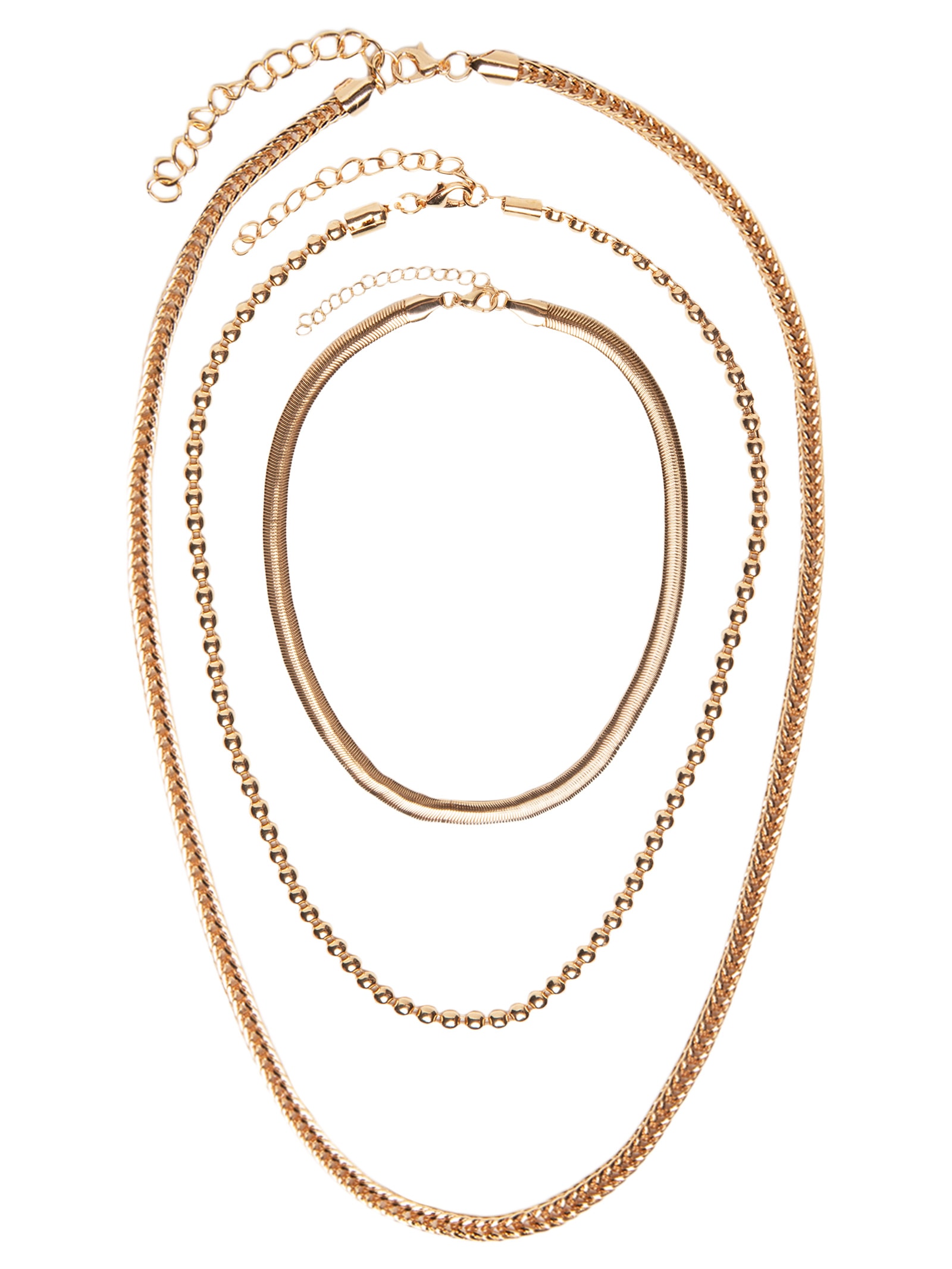 Kit De Colares Femininos Correntes Diversas Dourado Basiq