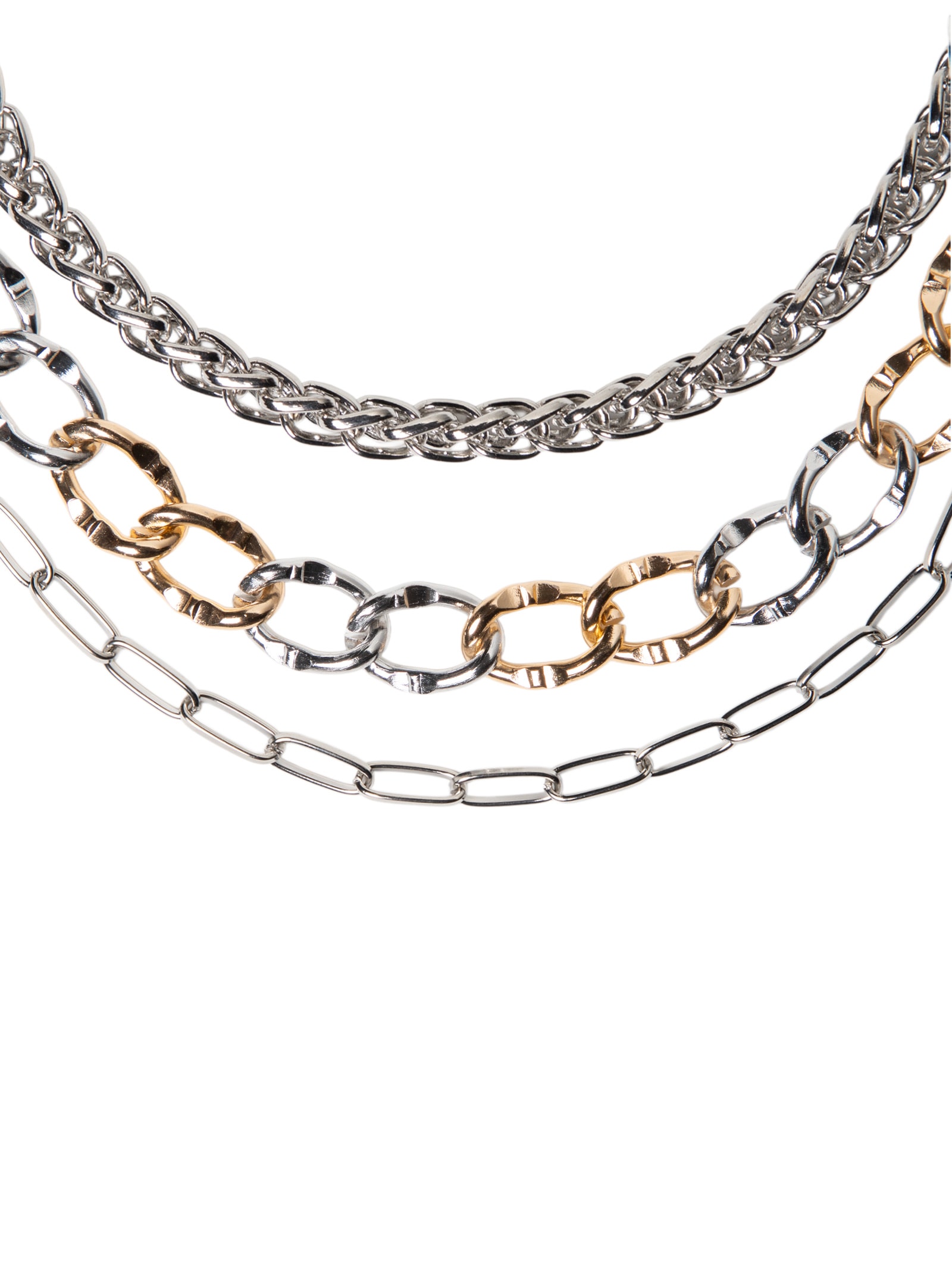 Kit De Colares Femininos Correntes Maxi Prateado Basiq