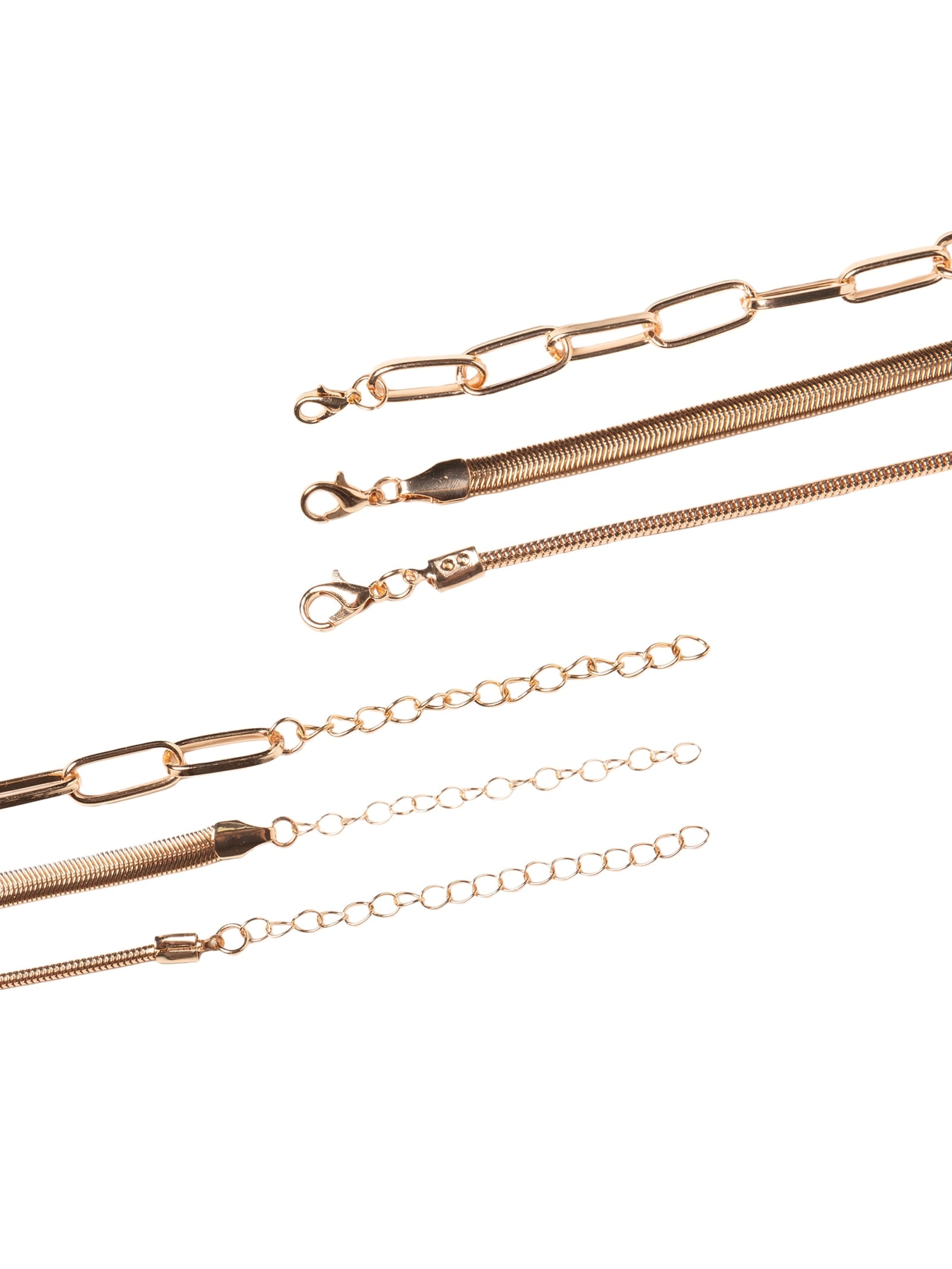 Kit De Colares Femininos Diferentes Elos Dourado Basiq