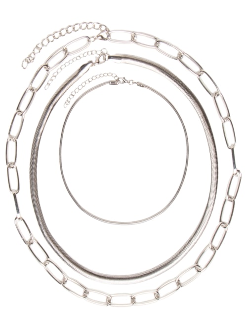 Kit De Colares Femininos Diversos – Prateado