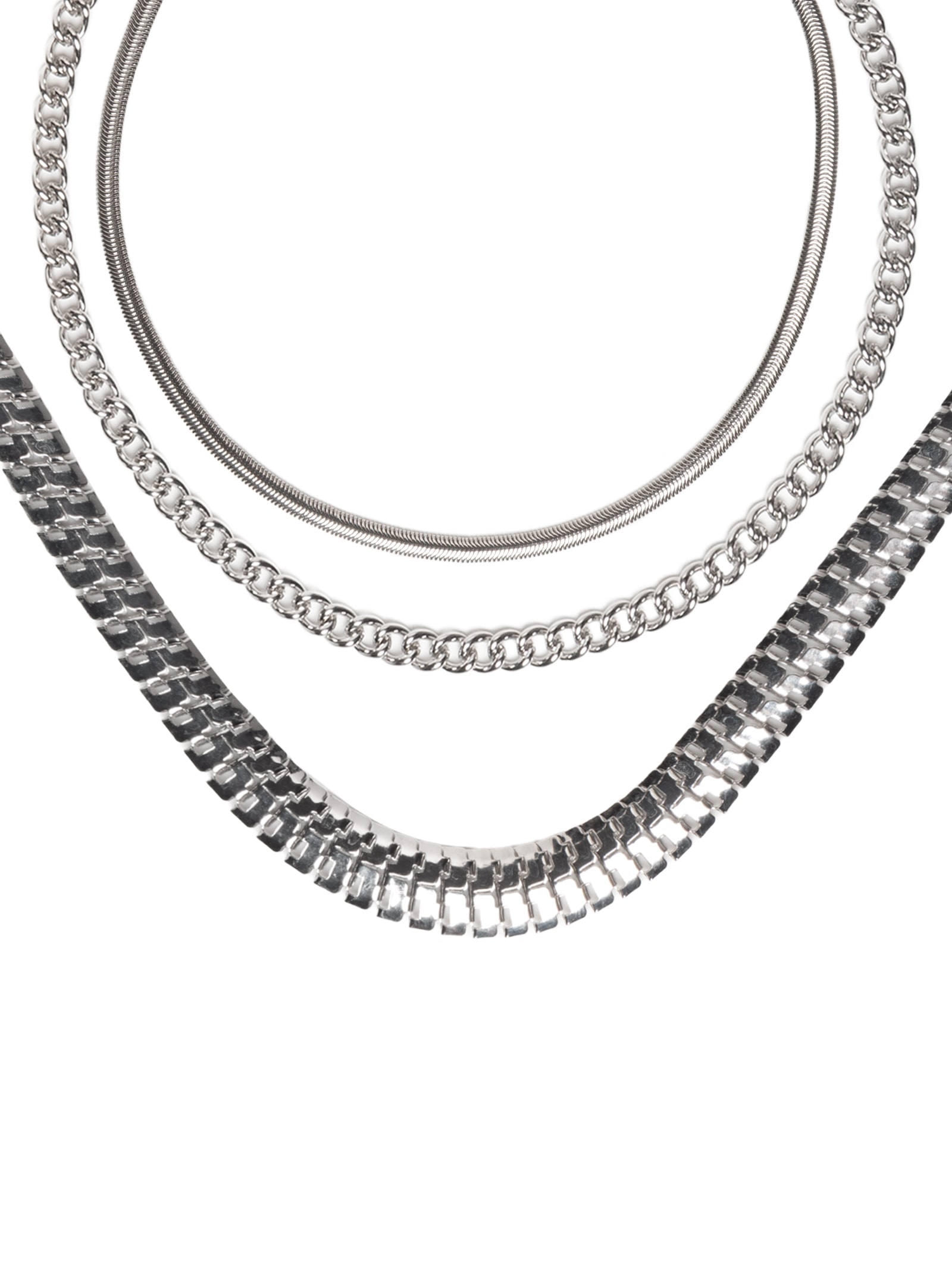 Kit De Colares Femininos Diversos Prateado Basiq