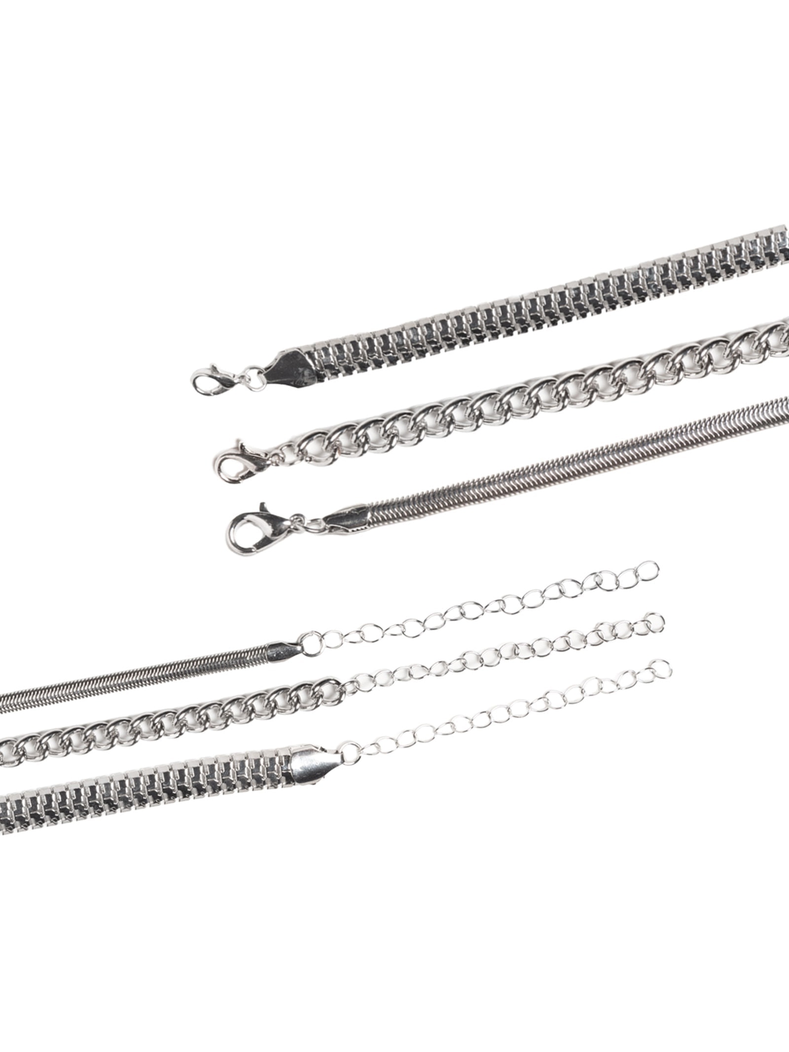 Kit De Colares Femininos Diversos Prateado Basiq