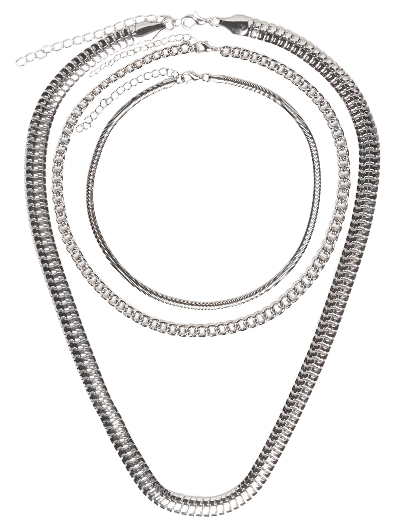 Kit De Colares Femininos Diversos Prateado Basiq