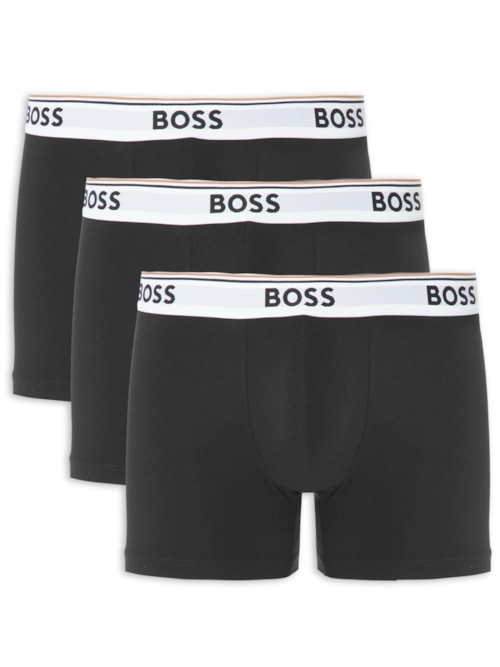 Kit De Cueca Boxer Br 3 Peças Power - Preto