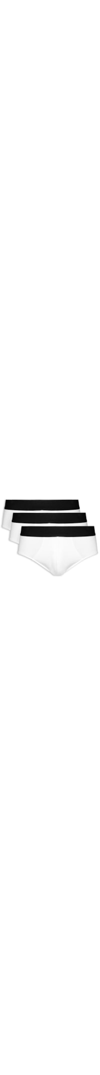 Kit De Cueca Slip Pima 3 Peças - Branco