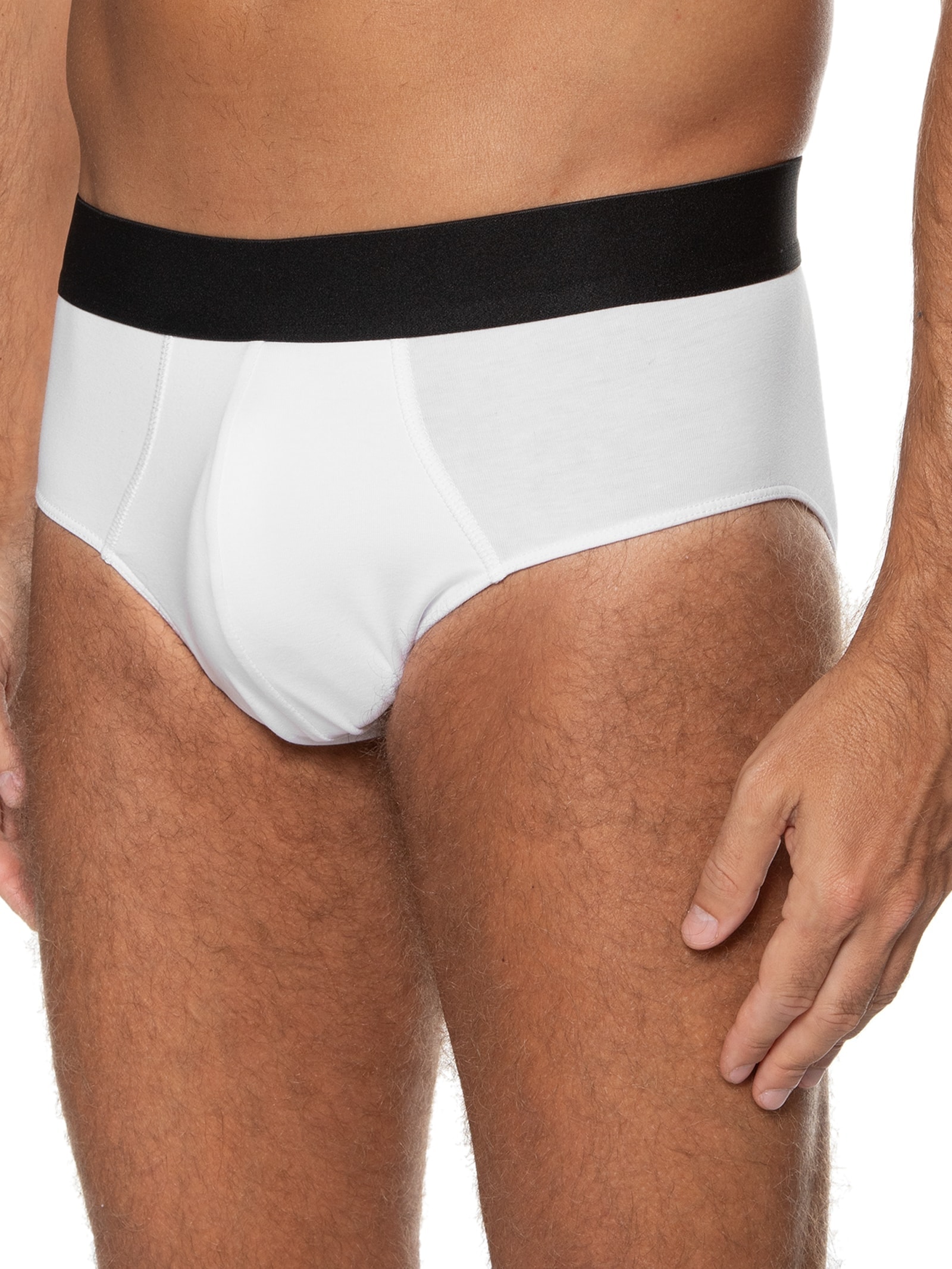Kit De Cueca Slip Pima 3 Peças Branco '2 Essential