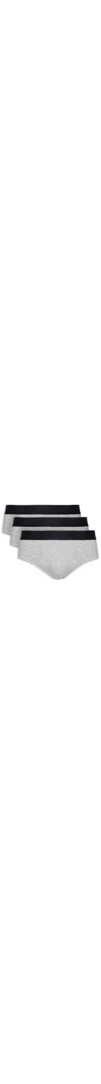 Kit De Cueca Slip Pima 3 Peças - Cinza