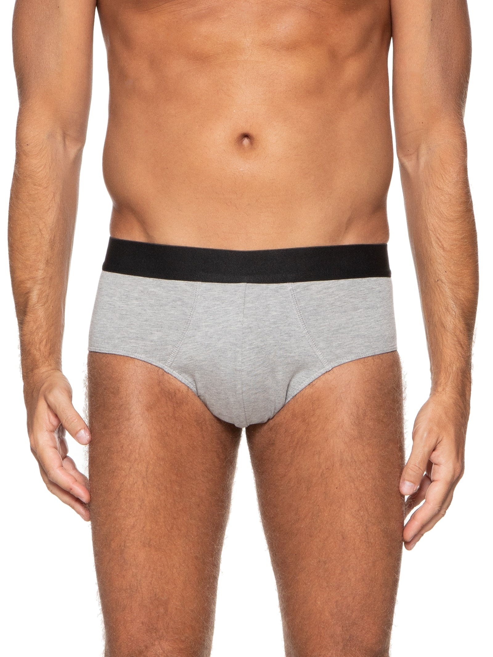 Kit De Cueca Slip Pima 3 Peças Cinza '2 Essential