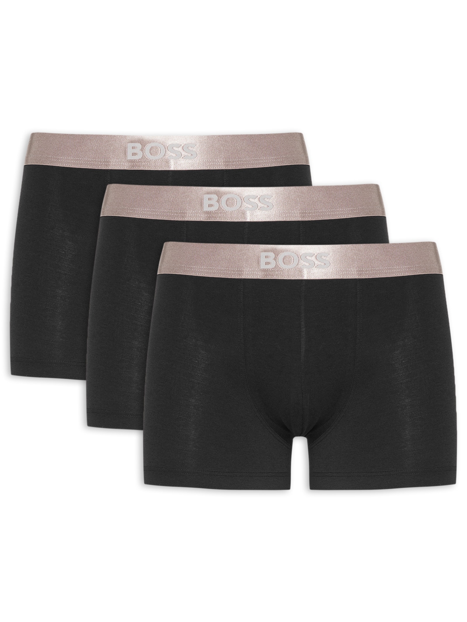 Kit de Cueca Trunk 3 Peças Metallic Preto Boss