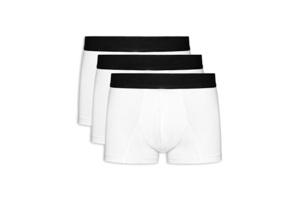 Kit De Cueca Trunk Elástico Pima 3 Peças - Branco