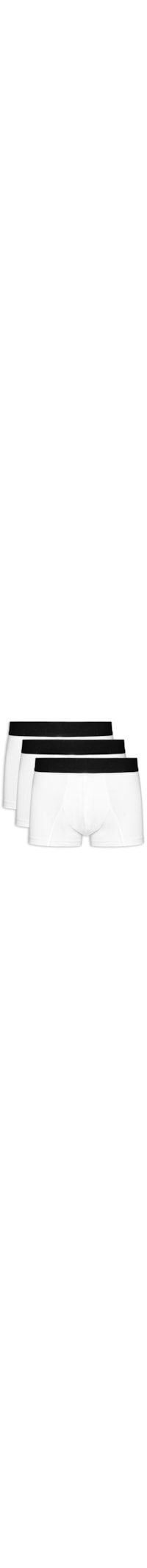 Kit De Cueca Trunk Elástico Pima 3 Peças - Branco