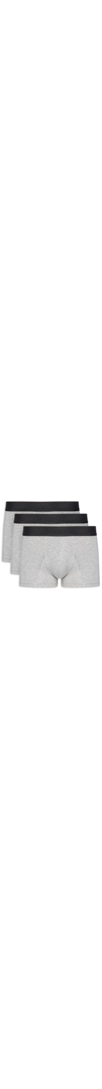 Kit De Cueca Trunk Elástico Pima 3 Peças - Cinza